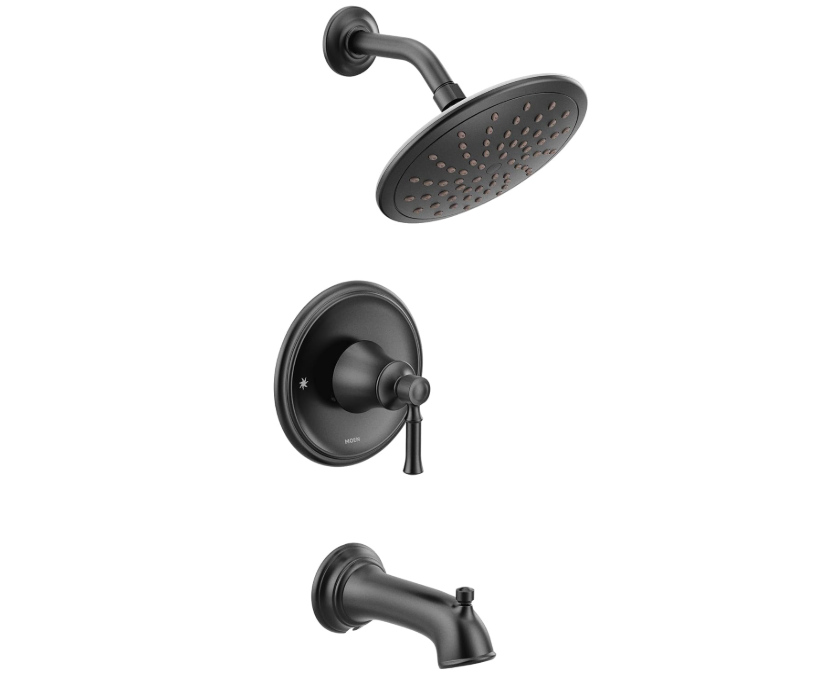 Moen T2283EPBL Dartmoor Single-Handle Tub and Shower Faucet Trim in Matte Black