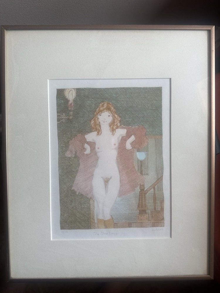 Vintage Nude Woman Limited Lithograph BEAUTIFUL Signed Mitchell