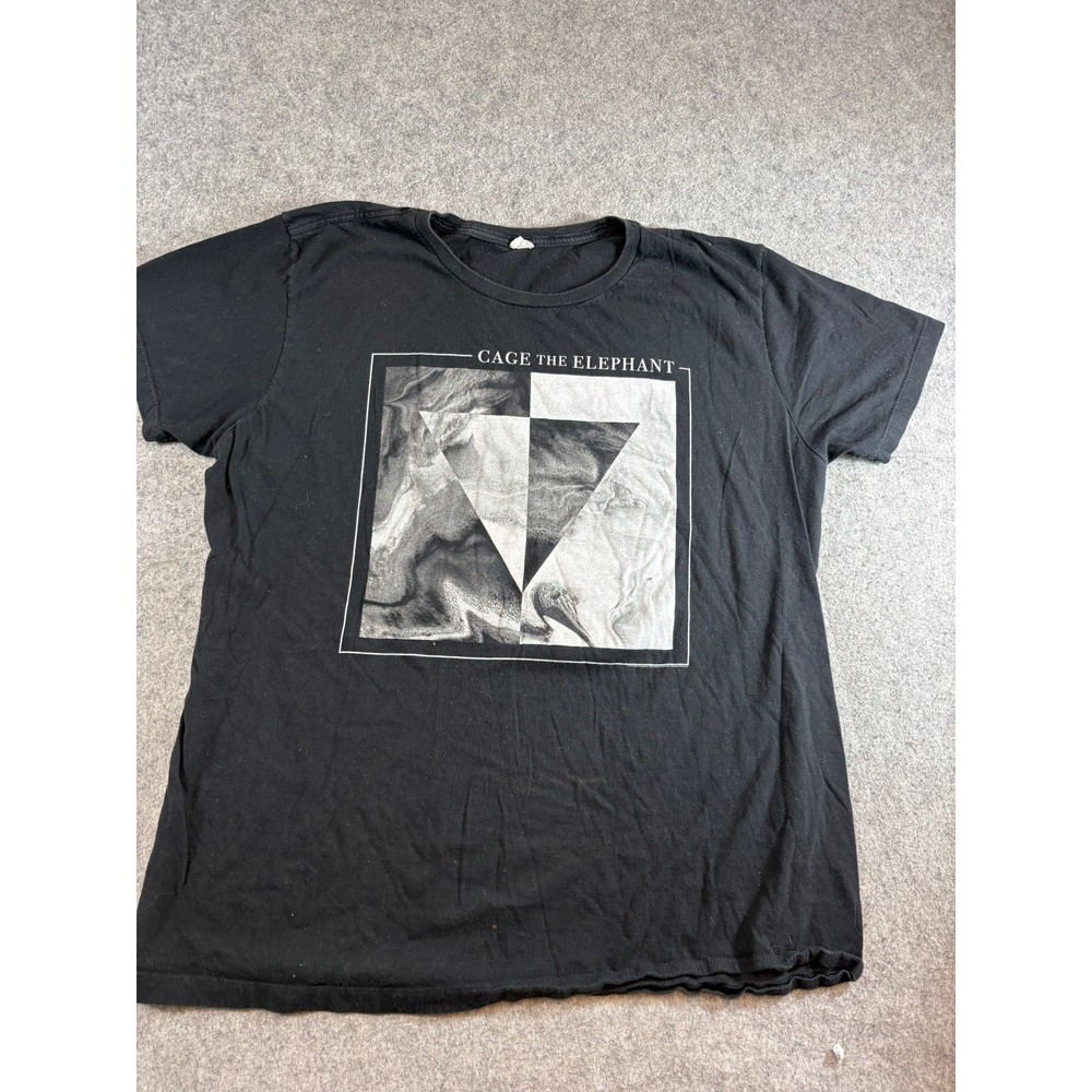 Cage The Elephant Mens T Shirt Black Triangle Art Graphic Concert Band Tee XL