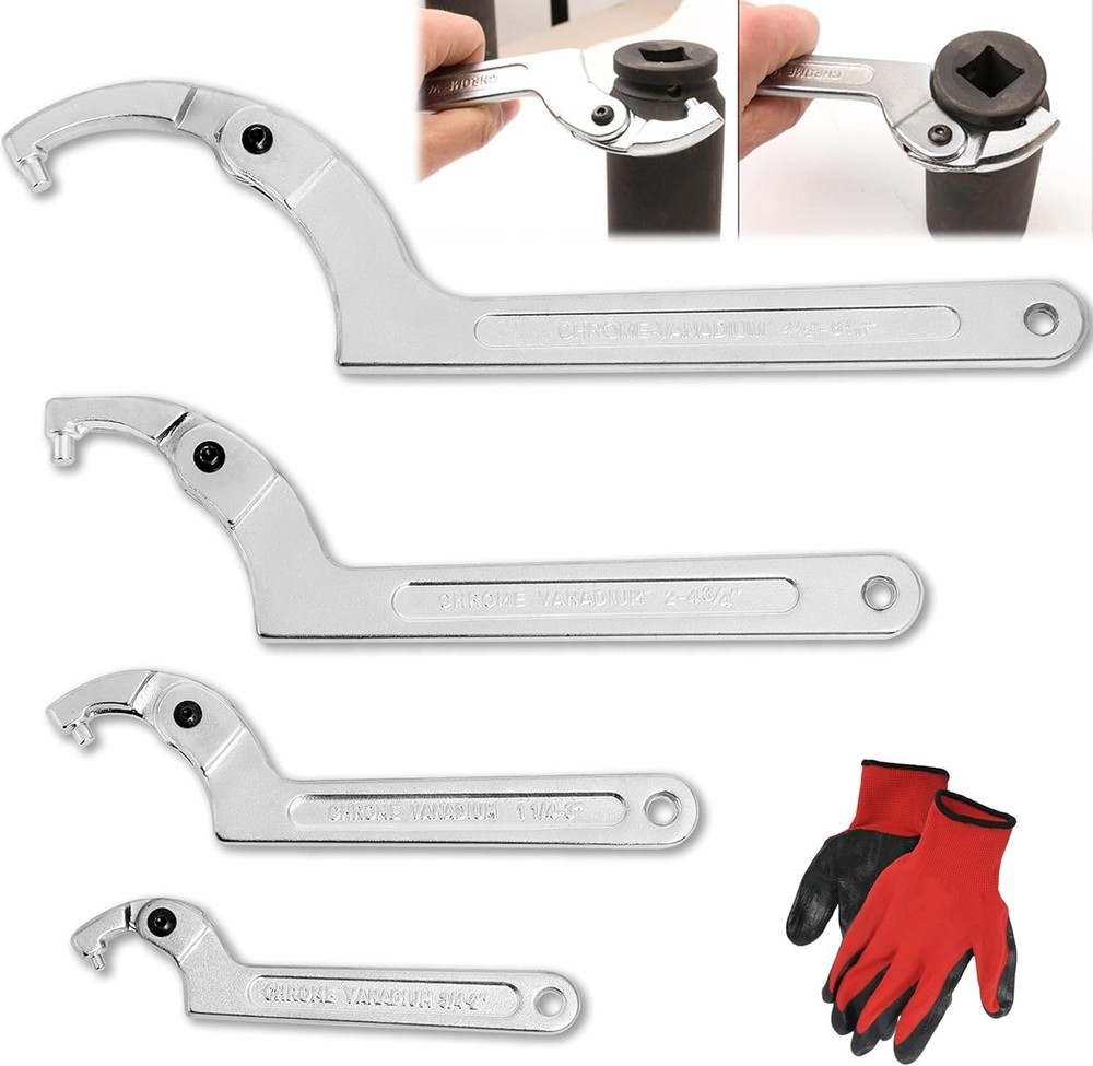 Adjustable Spanner Hook Wrench for Hydraulic Ram Cylinder, Mechanical Machine...