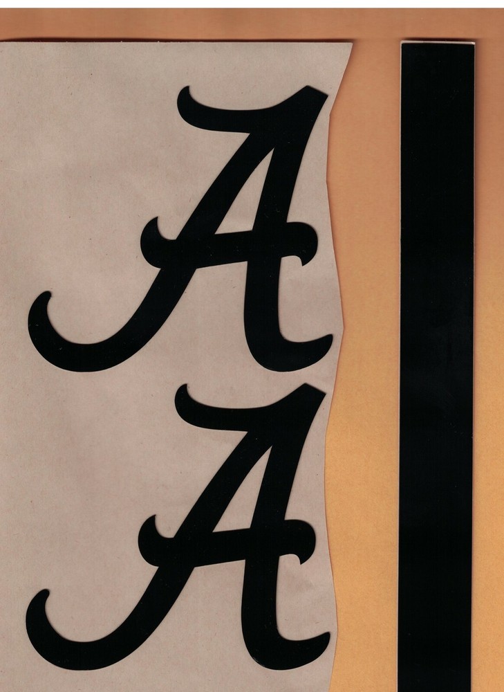 Alabama Crimson Tide FULL SIZE FOOTBALL HELMET BLACK DECALS WITH STRIPE