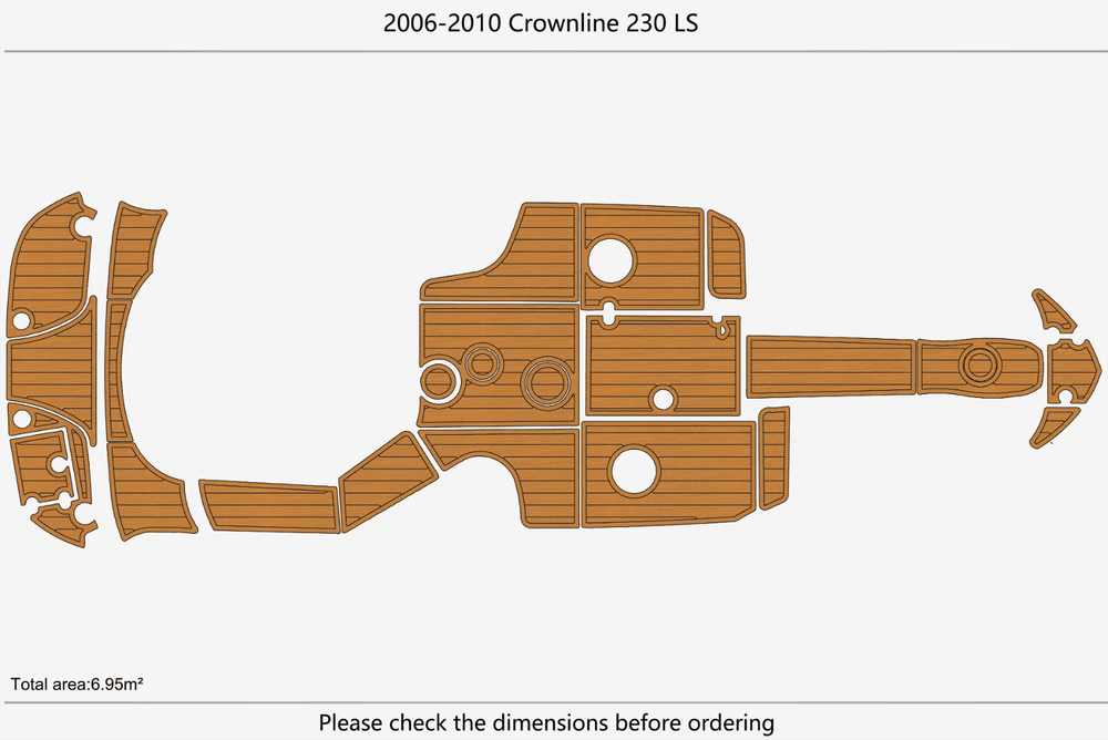 2009 Crownline 230 LS Swim Platform Cockpit Boat EVA Pad Foam Teak Deck Flooring
