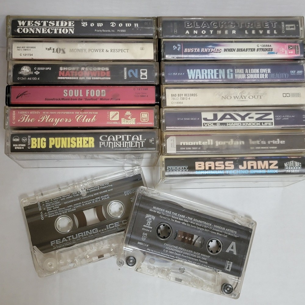 Cassette Tapes~ Vintage~ Lot of 15 ~ 80's & 90's ~Rap~ Hip Hop~ Soul~ Untested