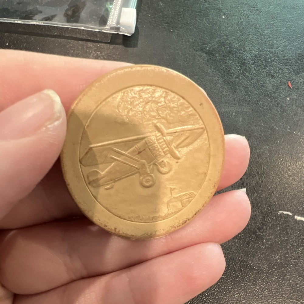 Aviation Airplane Design Circulated Medal / Token, Round Unmarked