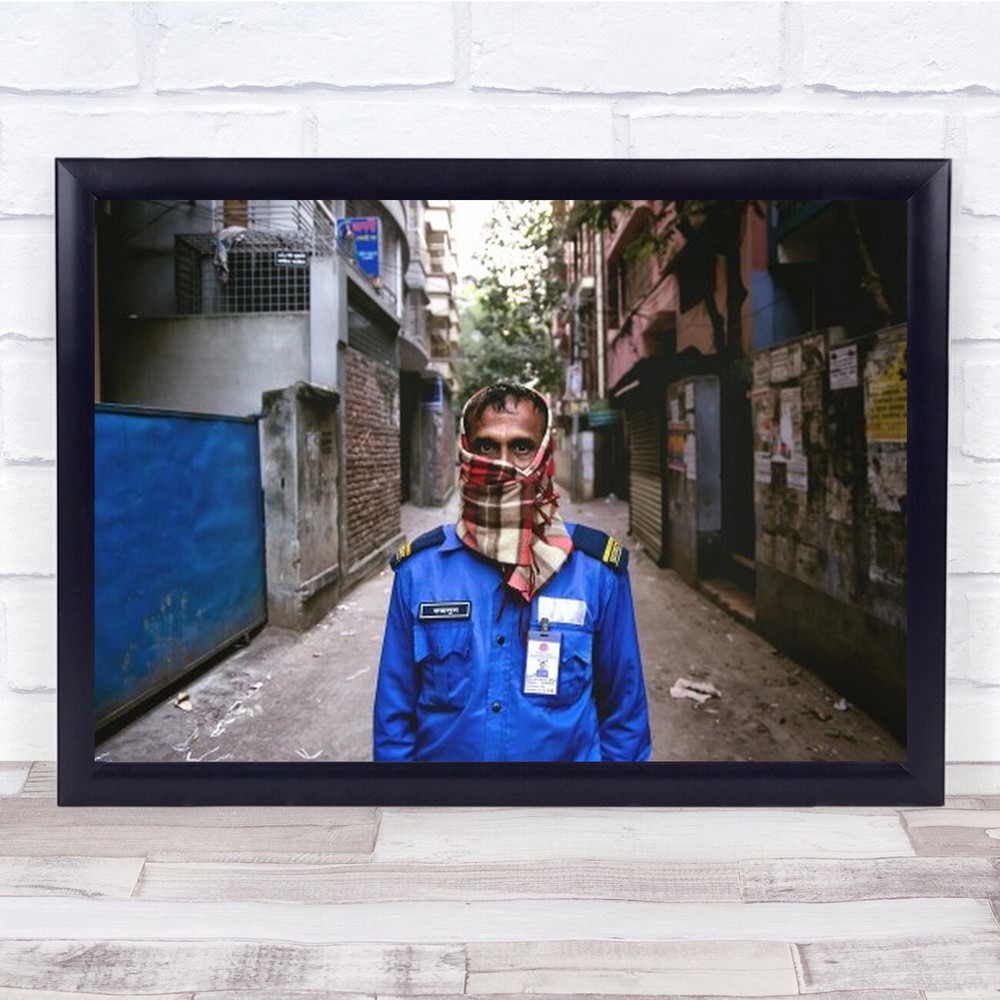 Security Of Streets Portrait Half Body Man Guard Wall Art Print