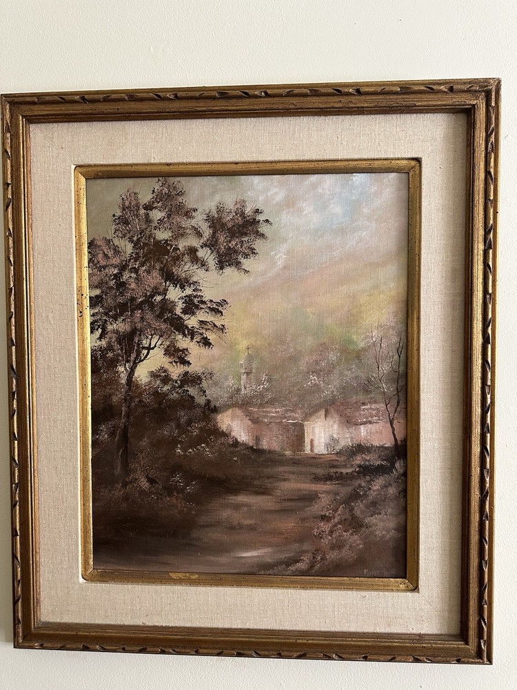 Original Oil Painting signed by Marie W Reid – “Church in the Distance”