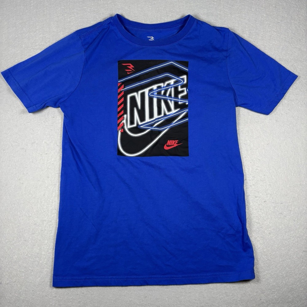 Nike 3Brand Boys Blue Graphic T-Shirt Size XL 13-15yrs Short Sleeve Athletic Tee