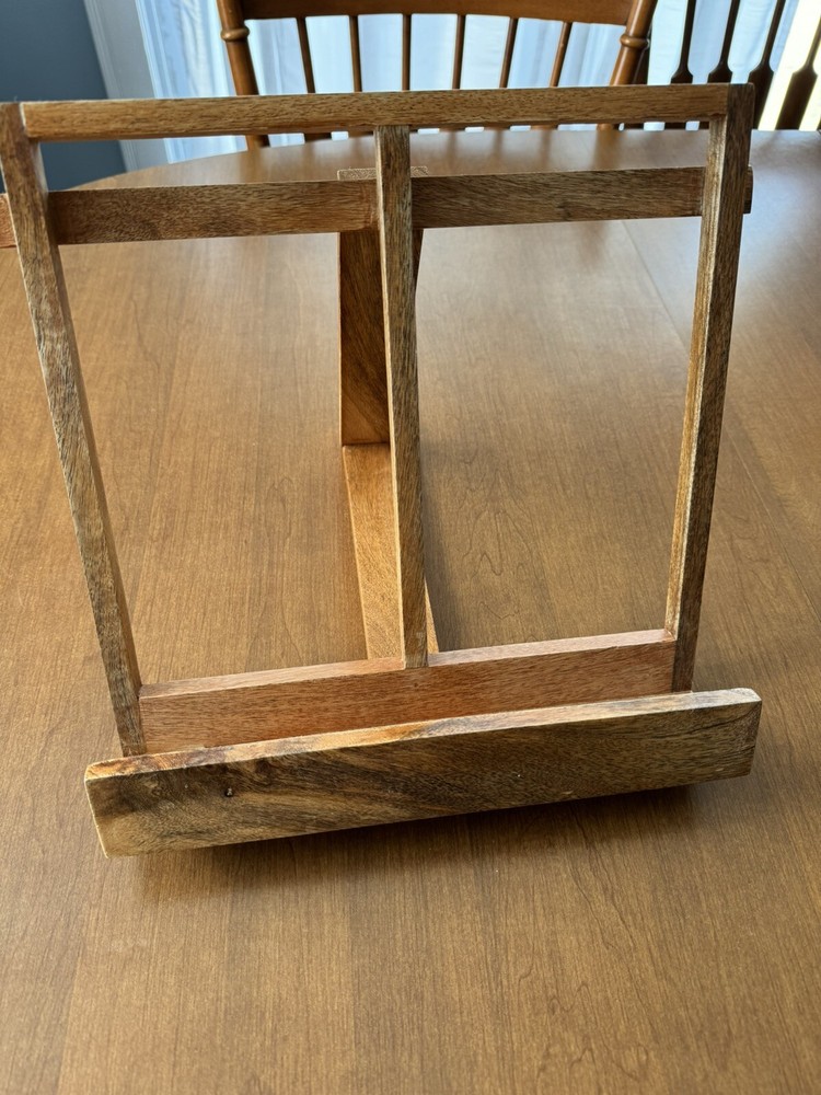 Acacia Wood Cookbook Stand with Wooden Holder from Hearth and Hand-image