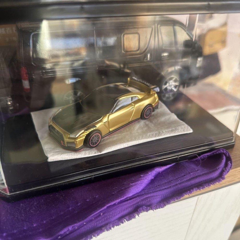 GT-R 3.8 NISMO Mini Car in Vibrant #f3fd41 Color Sample