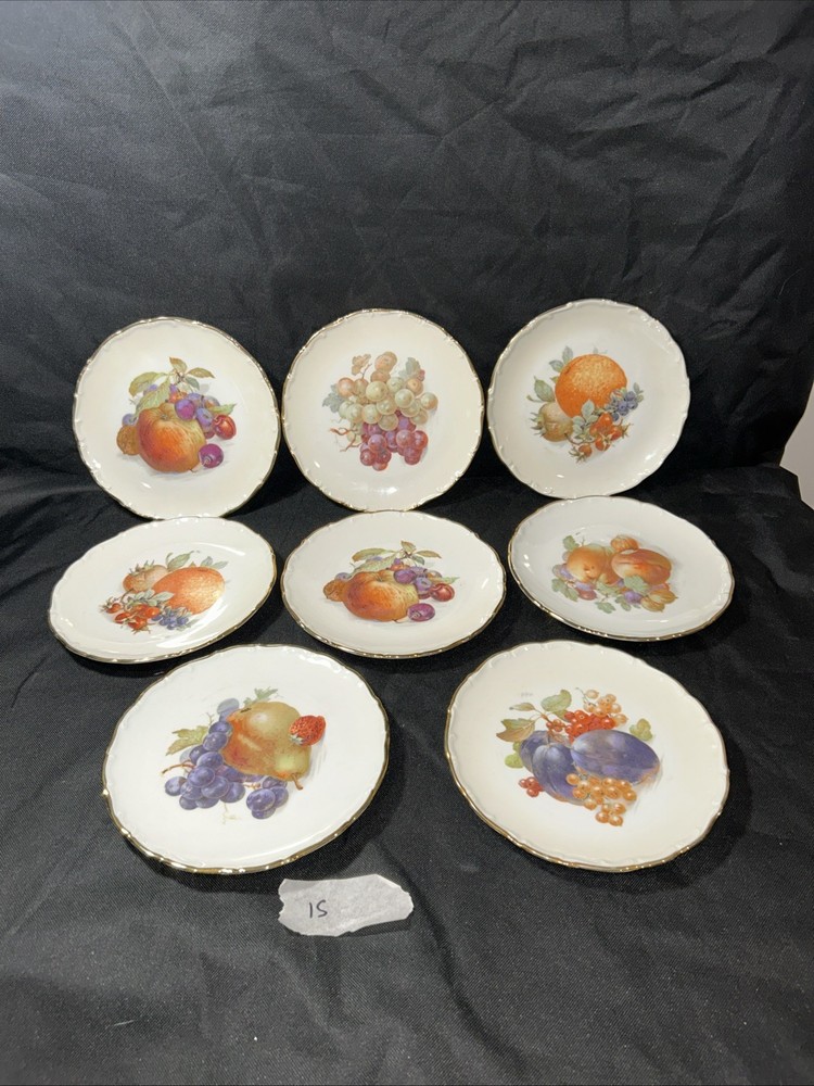 Set of 7 Schumann Arzberg Bavaria Fruit Plates 7.5