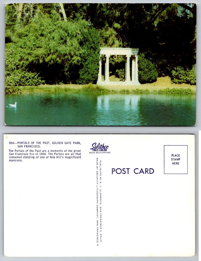 Portals of the Past Golden Gate Park San Francisco CA Vintage Postcard