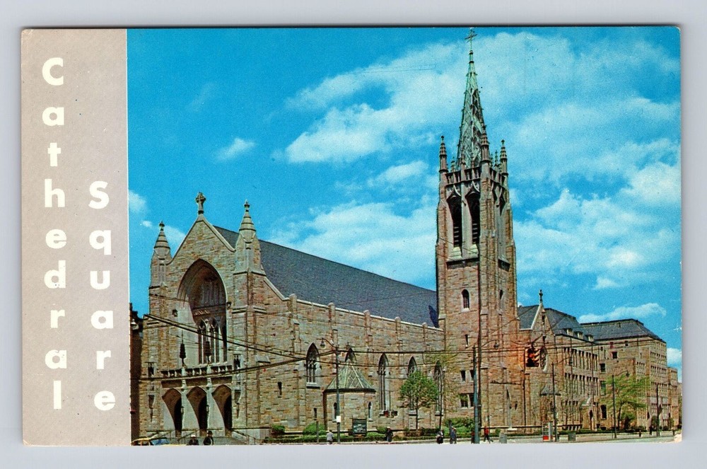 Cleveland OH-Ohio, St. John The Evangelist Cathedral Square, Vintage Postcard