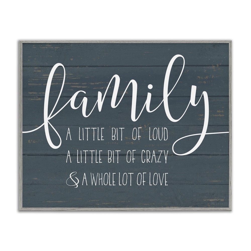 Family Loud Crazy Love Framed Giclee Art Design by Lettered and Lined