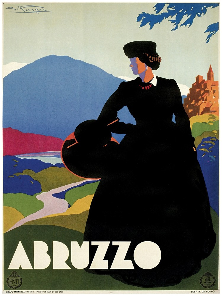Decor Travel Poster. FineGraphic Art Design. Abruzzo. Home Shop Wall Art. 1943-image