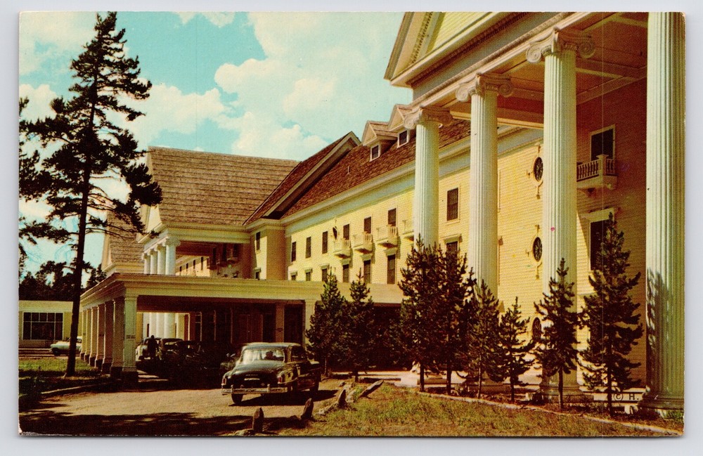 1950s Lake Hotel North Shore Vtg Yellowstone National Park Wyoming WY Postcard