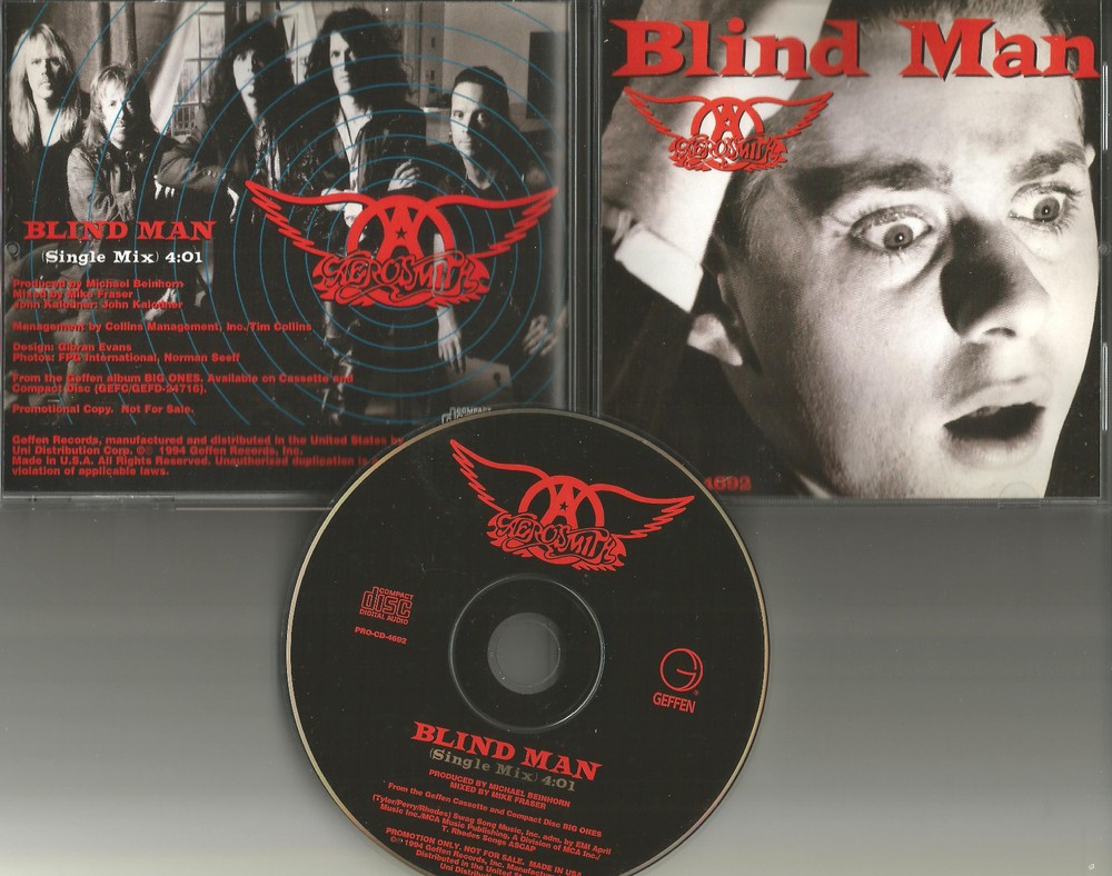 AEROSMITH Blind man 1 TRK SINGLE MIX PROCD4692 RARE PROMO Radio DJ CD single 93