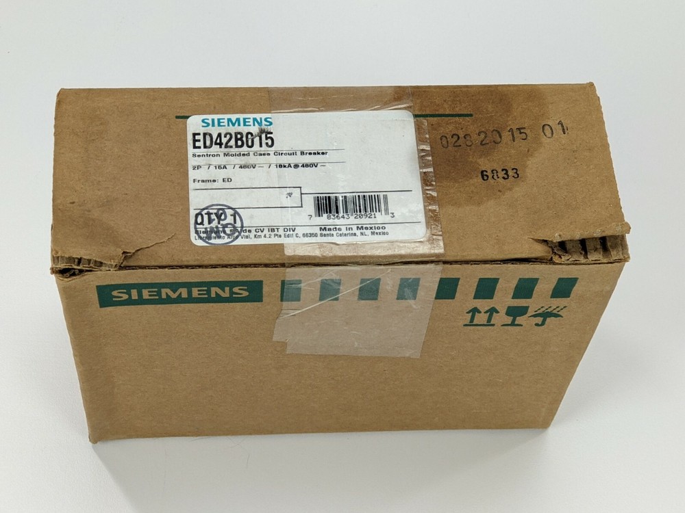 Siemens ED42B015, 15 Amp, 480 Volt, 2 Pole, Circuit Breaker - *BRAND NEW IN BOX*