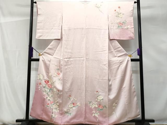 Heiwaya Kimono Small Pattern Camellia Halo Dye Pure Silk Japanese Kimono Traditi
