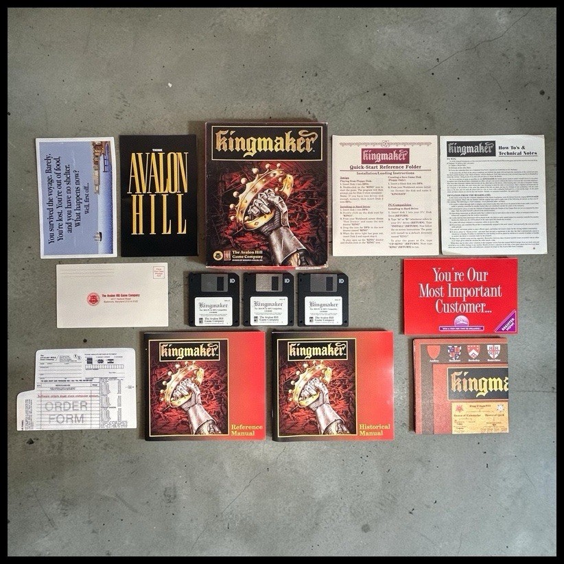 Vtg 1994 Kingmaker PC Game Big Box Avalon Hill 3.5