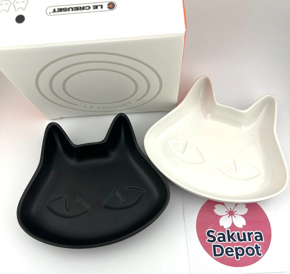 Le Creuset Halloween Mini Cat Plate Set of 2 Matte Black White 14x14x3cm 2025 JP