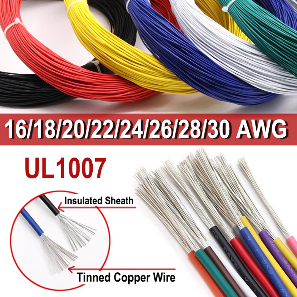 Multi-Stranded UL1007 16/18/22/24/28/30 AWG Electronic Wire Tinned Copper Cable