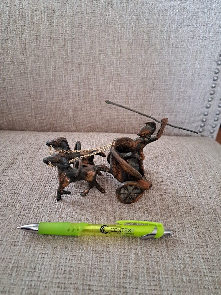 Achilles Mounting His War 2 Horses Chariot Bronze Sculpture  in Greece-image