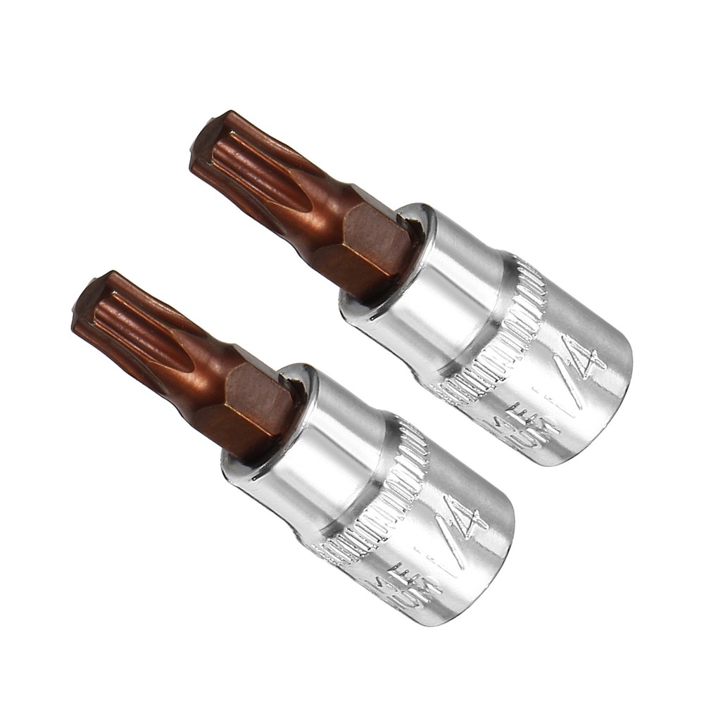 2PCS T30 Torx Bit Socket 1/4-Inch Drive 1.5