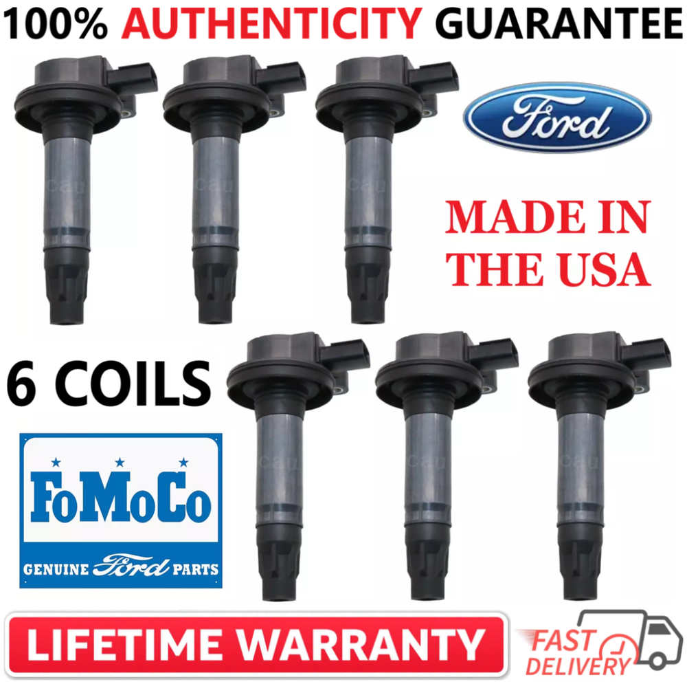 x6 OEM FORD Ignition Coils For 2007-2019 Ford Lincoln Mazda, 7T4E-12A375-EE