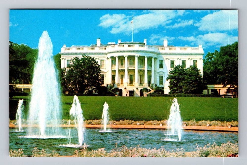 Washington DC White House Looking South Vintage Postcard