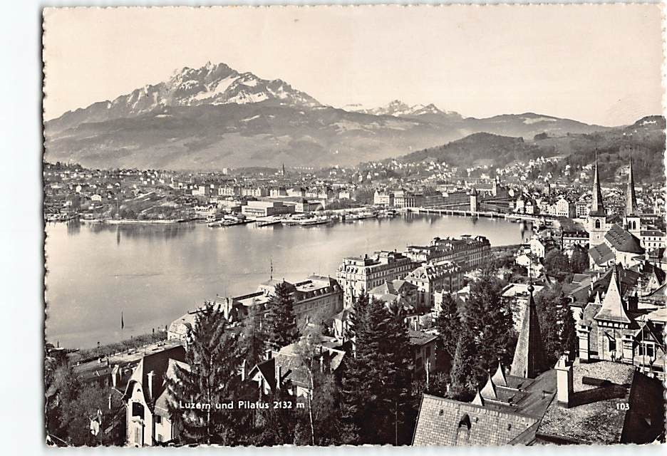 Postcard Aerial View Luzern Switzerland