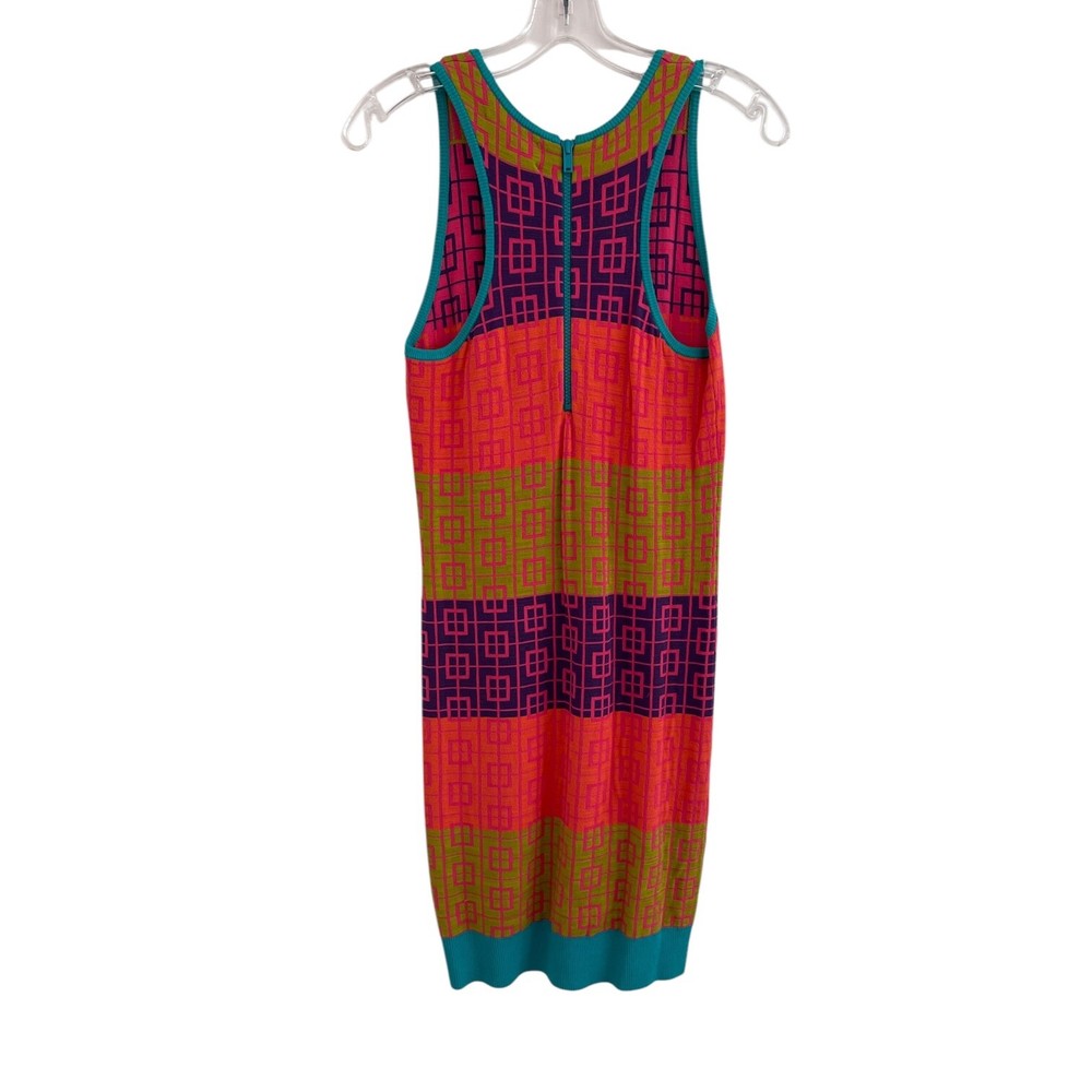 Nicole Miller Artelier Knit Dress Small Colorful Orange Pink Purple
