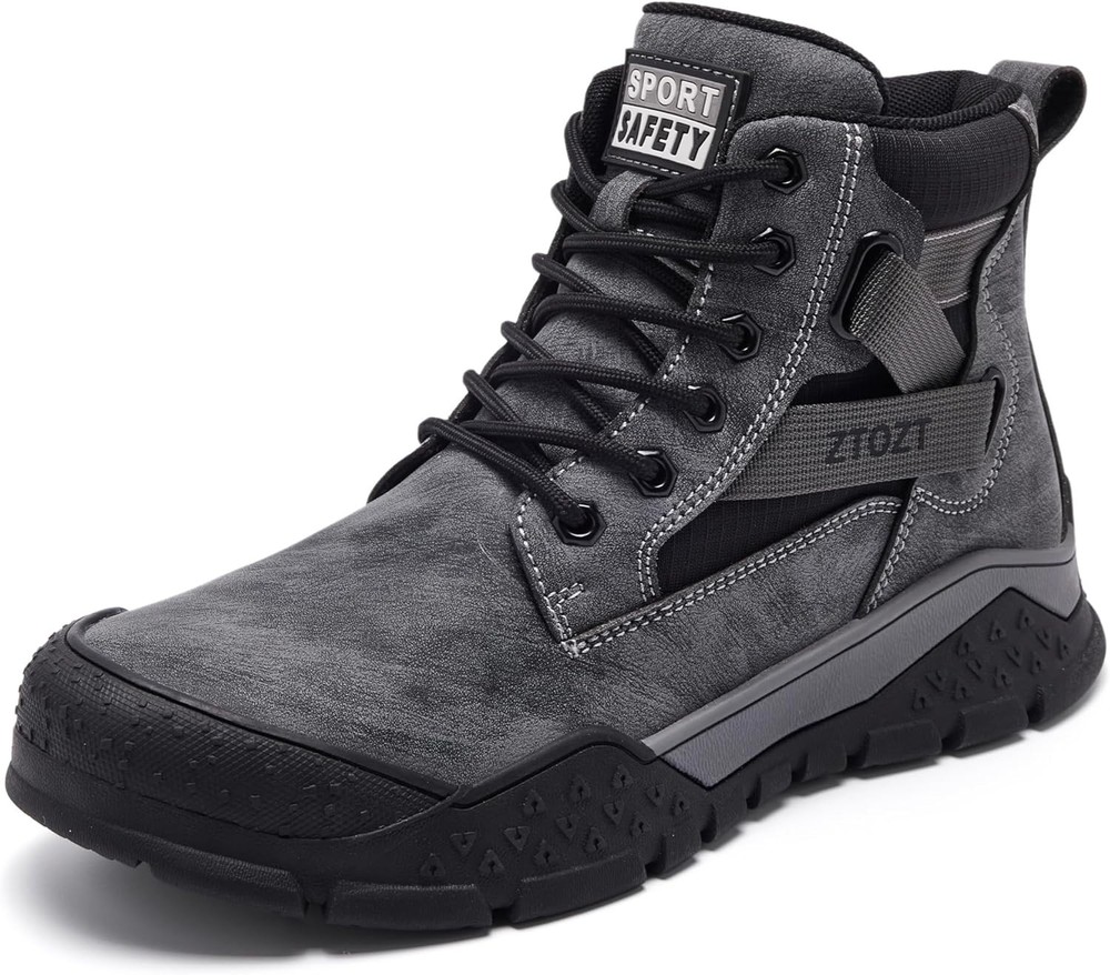 Steel Toe Work Boots for Men Slip Resistant Durable Industrial Safety Shoes