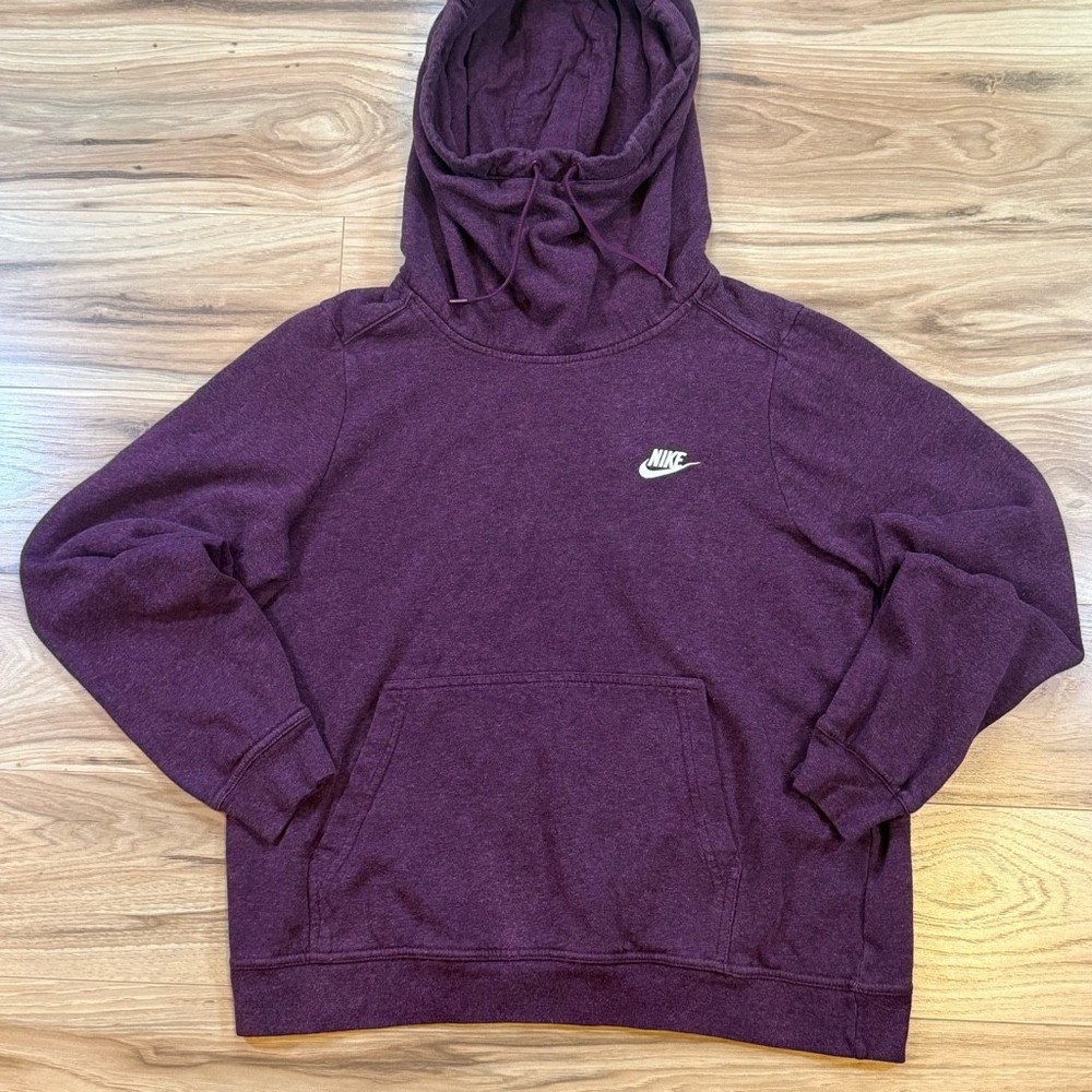 Nike Club Fleece Hoodie Men’s Large Maroon Small Swoosh