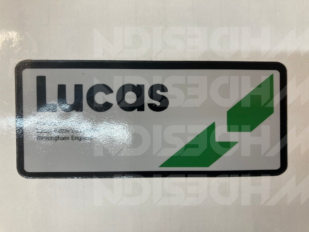 Vintage Lucas Battery sticker for classic car restoration and tool box