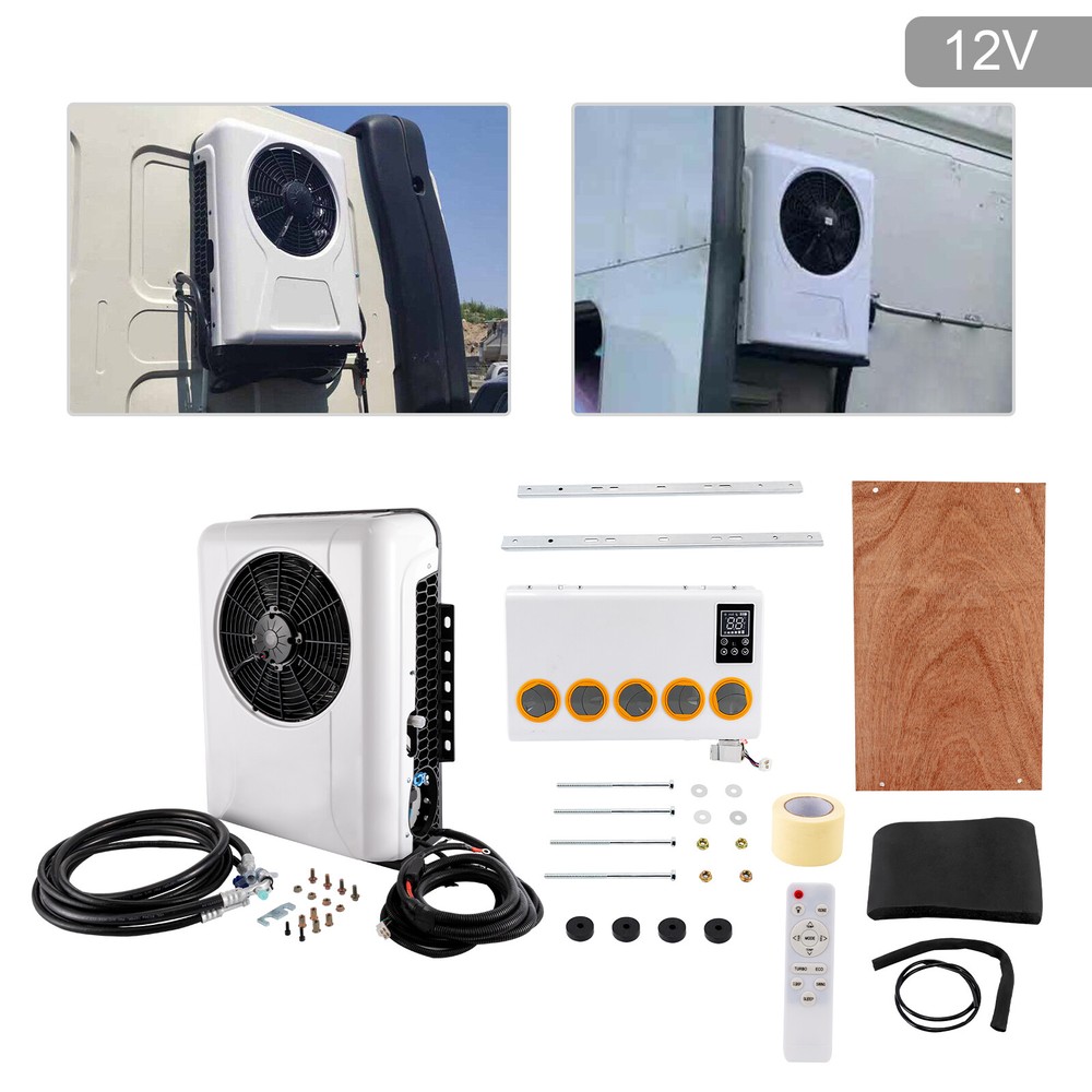 12V 6800 BTU Split AC for Semi Trucks Bus RV Caravan Cab Cooling