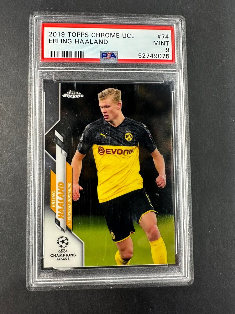 2019-20 Topps Chrome UCL Erling Haaland  Rookie RC #74 PSA 9