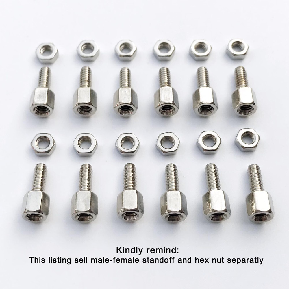 25pcs Brass #4-40x5+7 Jackscrew Cylinder Screw Motherboard VGA DB9 DVI COM Port