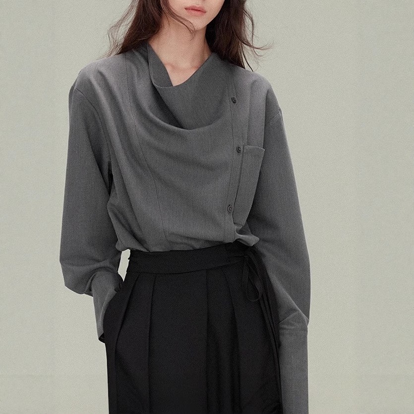 2026 Spring Retro Women's Loose Collar Shirt Pullover Casual Long Sleeved Shirts