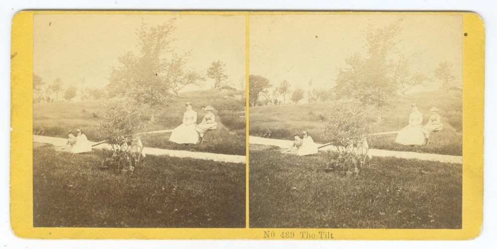G2896~ The Tilt – Children at Play 1860s Stereoview No. 489 –Kilburn, NH