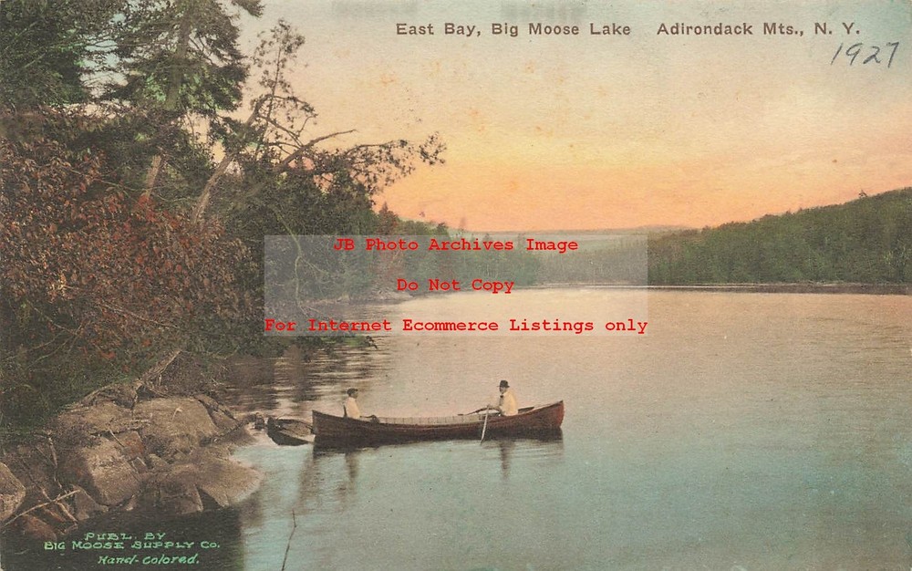 NY, Big Moose Lake, New York, East Bay, Adirondack Mountains, Albertype