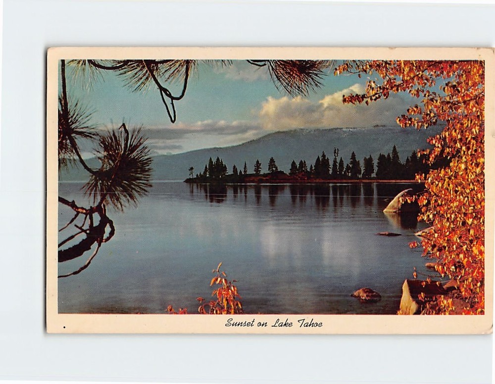 Postcard Sunset on Lake Tahoe USA