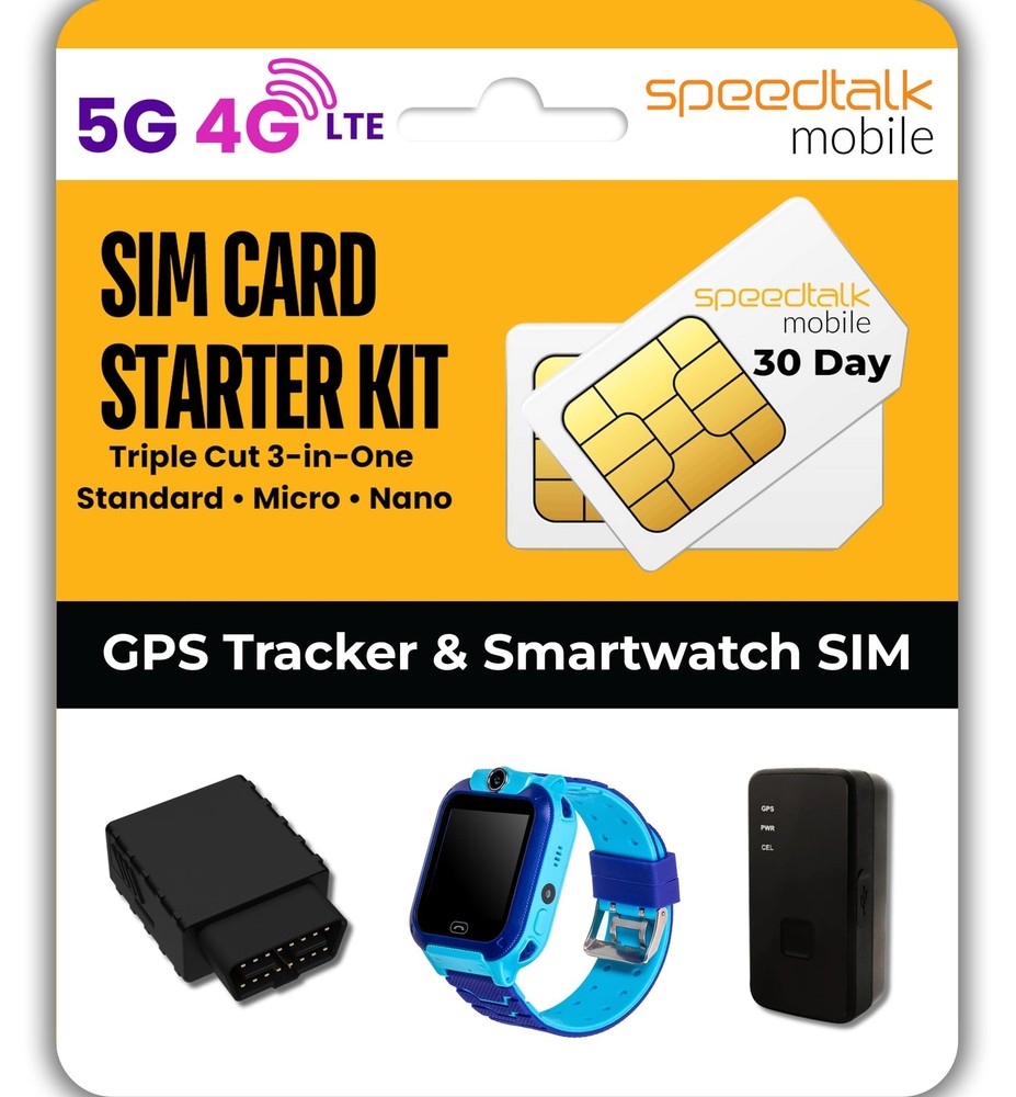 GPS Tracker SIM Card Starter Kit | 3-in-1 Universal SIM for Standard, Micro & Nano