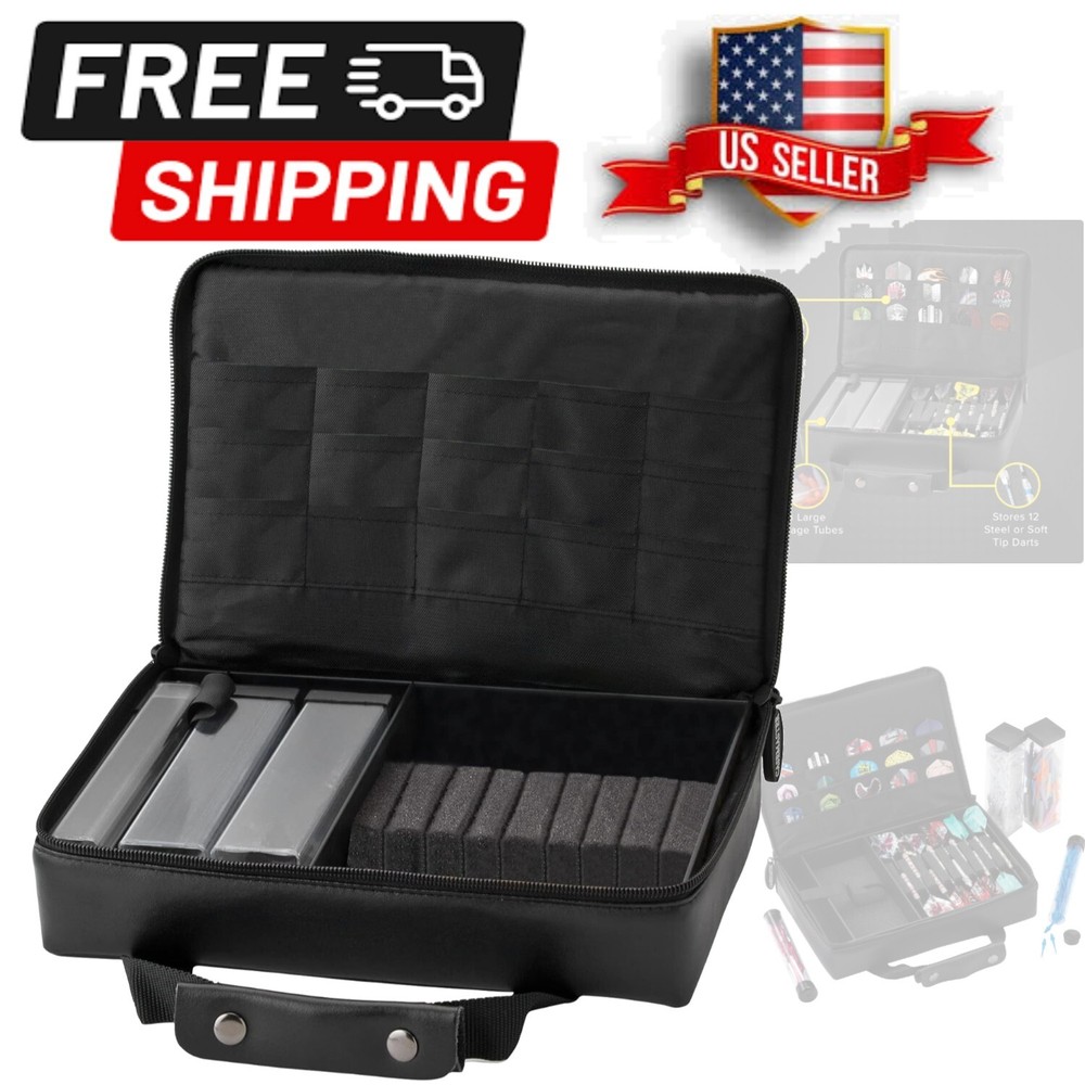 Stylish Dart Storage Case with Foam Insert Holds 9 Steel or Soft Tip Darts-image