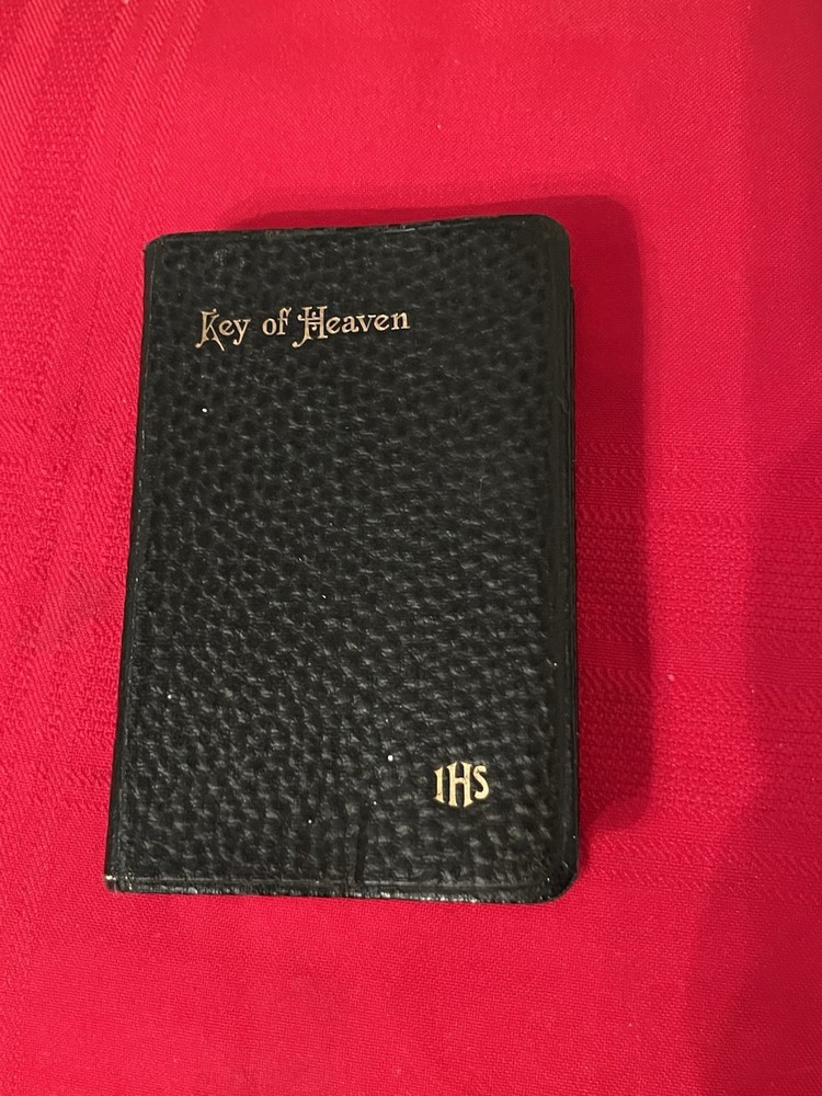 Key Of Heaven Mini Pocket Catholic Prayer Book Antique 1934 Faux Black Leather