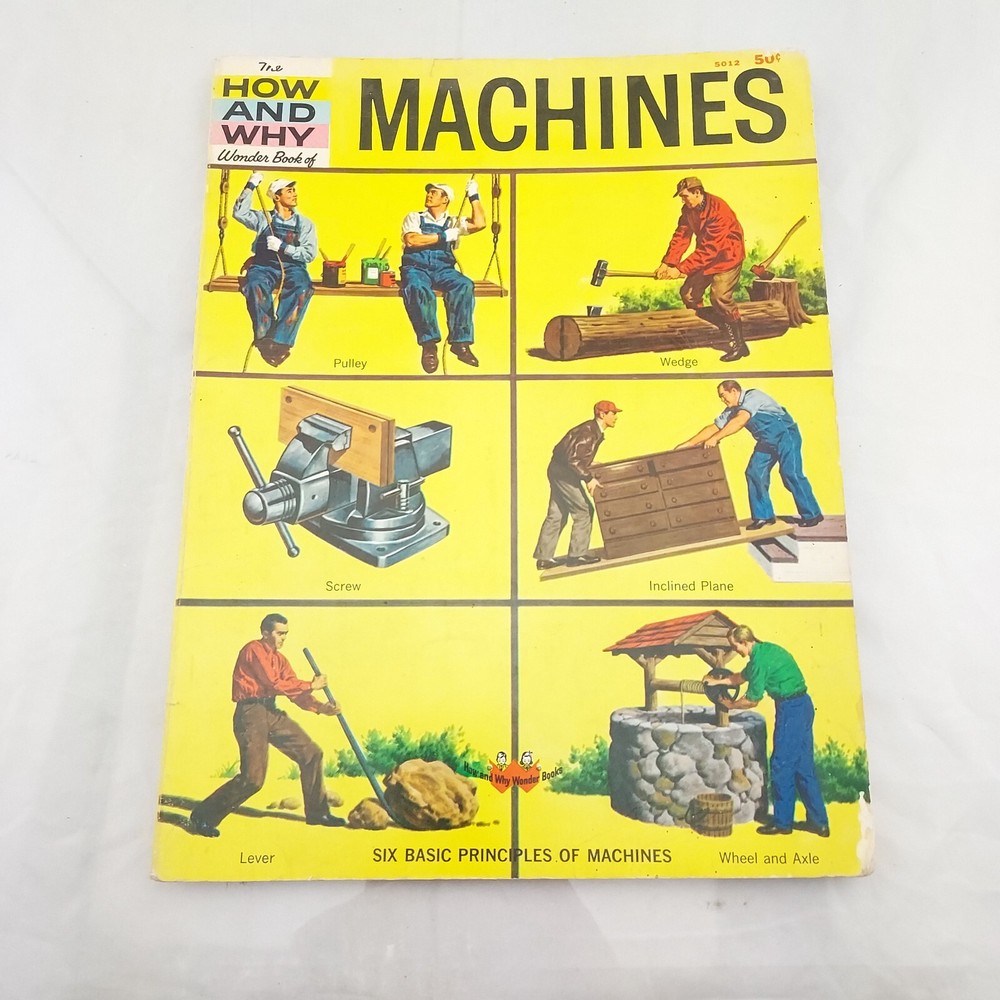 The How and Why Wonder Book of MACHINES, Wonder Books 1960 Softcover Illustrated