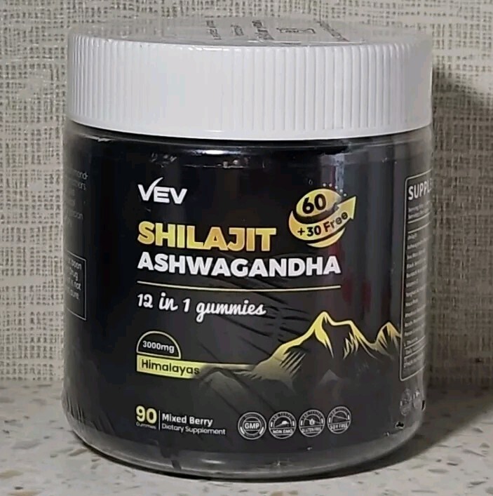 VEV Himalayan Shilajit Gummies for Men with Ashwagandha Sea Moss Black Seed