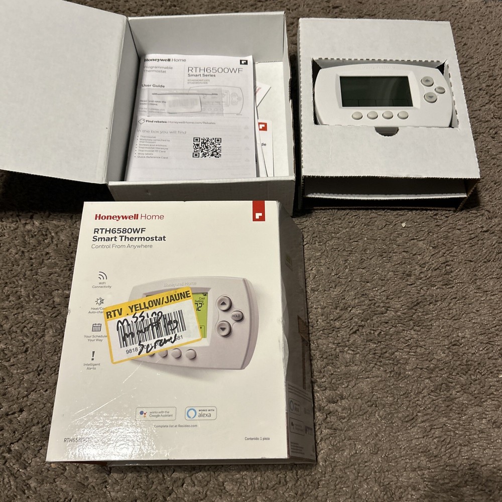 Honeywell Wi-Fi 7-Day Programmable Smart Thermostat White RTH6580WF AS-IS READ!