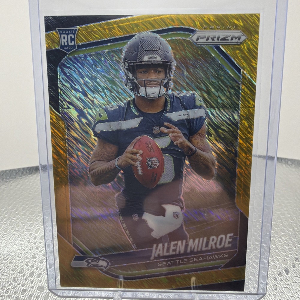 Jalen Milroe Panini Prizm FOTL Gold Shimmer /10 Amazing Shape