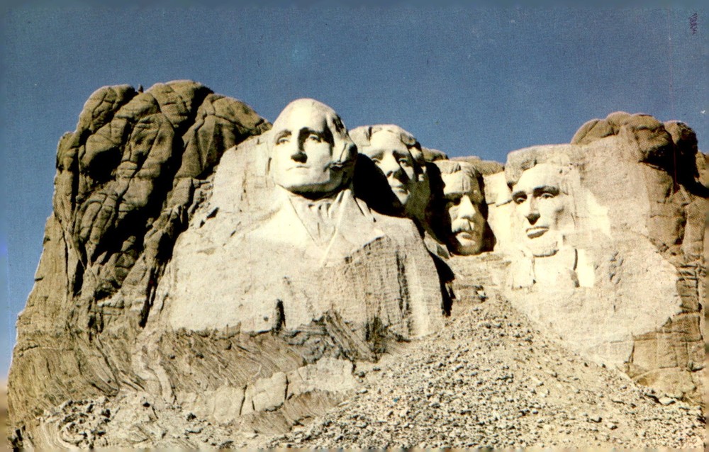 Mt. Rushmore, National Memorial, Black Hills, Gutzon Borglum, Postcard