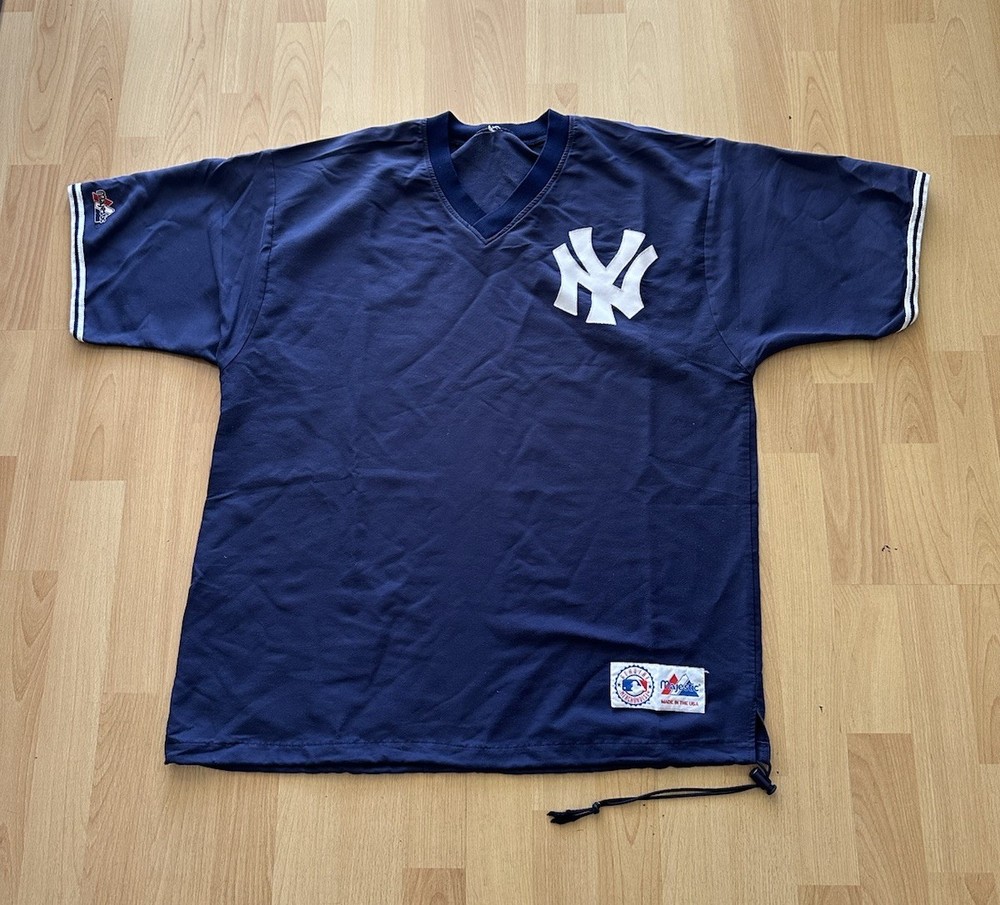 Vintage Majestic MLB New York Yankees V Neck Jersey Pullover Men’s Size XL
